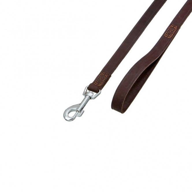 Karlie RONDO Leine genäht Braun 160 cm / 16 mm – Klassische Leder-Führleine