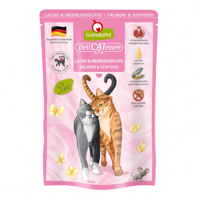 GranataPet Delicatessen Pouch Lachs und Meeresfrüchte 85g getreidefreies Katzennassfutter