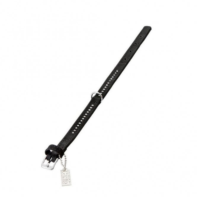Karlie Buffalo Strass Halsband in Schwarz 1 reihig 24 cm lang 10 mm breit für kleine Hunde