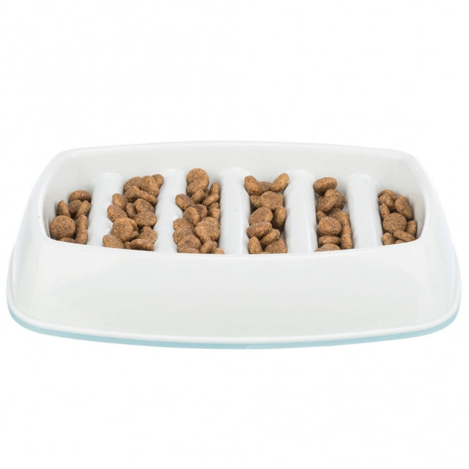 Trixie Slow Feeding Anti-Schling-Napf für Katzen (21×14 cm) – Grau
