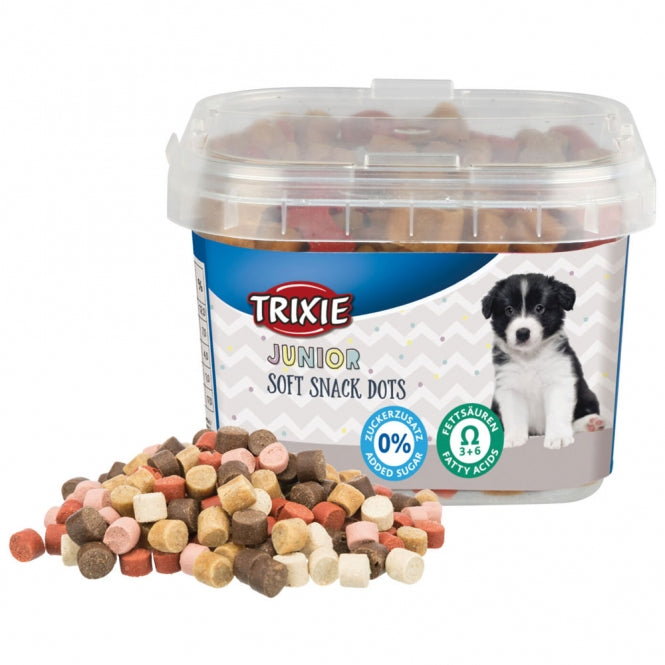 Trixie Junior Soft Snack Dots im 140g-Beutel, kleine weiche Belohnungshappen für Welpen.