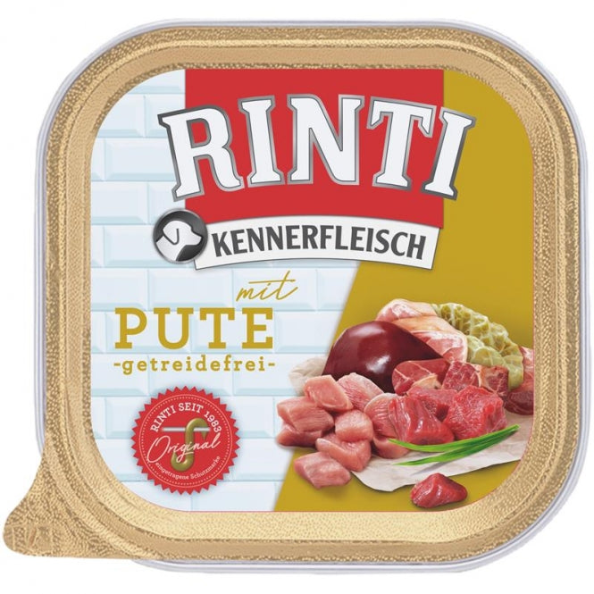 Rinti Schale Kennerfleisch mit Pute (9 × 300 g) – Leicht verdauliches, getreidefreies Nassfutter-Sparpaket