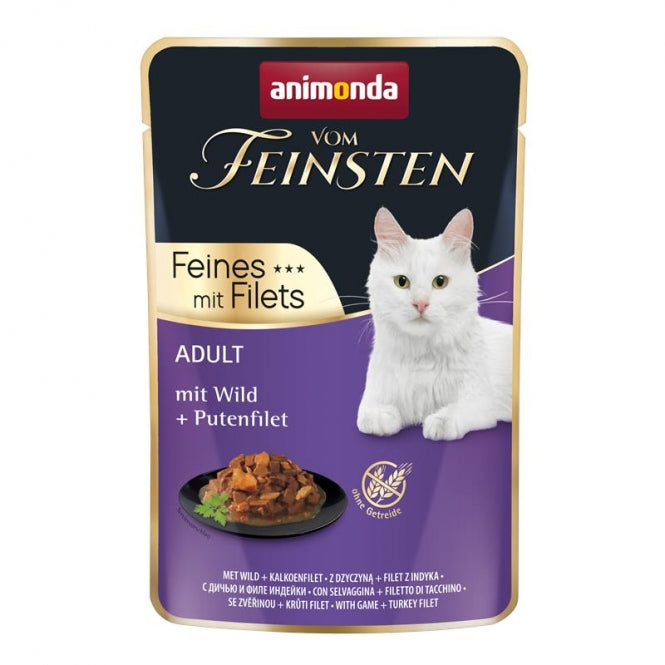 Animonda vom Feinsten Cat Adult Wild & Putenfilet – 18 x 85 g Feine Portionsbeutel für Katzen