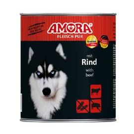 6x 800g AMORA Dog Fleisch Pur – Getreidefreies Hunde-Nassfutter Vorteilspack (Verschiedene Sorten)