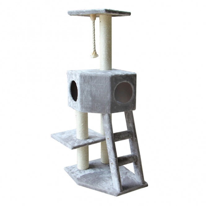 EBI Kratzbaum Classic Tree Rover in grau mit Sisalstämmen und Höhle für Katzen