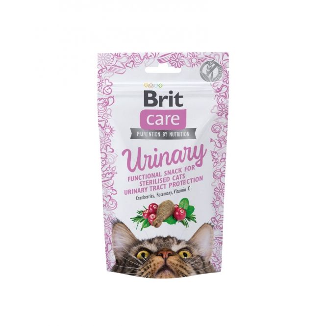 Brit Care Cat Functional Snack Urinary 50g Beutel, weicher und getreidefreier Katzensnack mit Cranberry zur Unterstützung der Blasen- und Harnwegsgesundheit