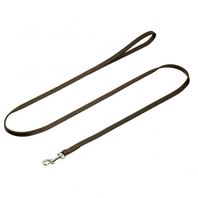 Karlie RONDO Leine genäht in Braun 160 cm lang 16 mm breit aus Leder