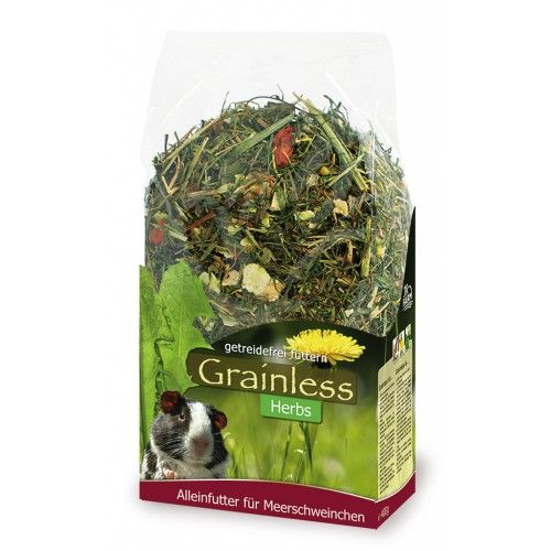 JR Farm Grainless Herbs Meerschweinchen 400 g – Getreidefreies Hauptfutter mit Extra Vitamin C