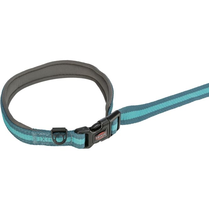 Hier ist die Aufbereitung für die Trixie Jogging-Hundeleine (grafit/aqua), optimiert für das direkte Anlegen oder den Import in Shopify:  1. Produkttitel (Title)