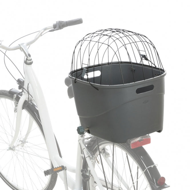 Trixie Fahrradkorb für Gepäckträger mit Schutzgitter für Hunde