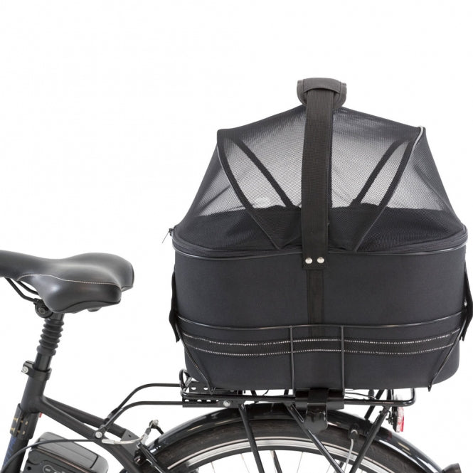 Trixie Fahrradkorb für breite Gepäckträger – Hundefahrradkorb mit Schutzgitter