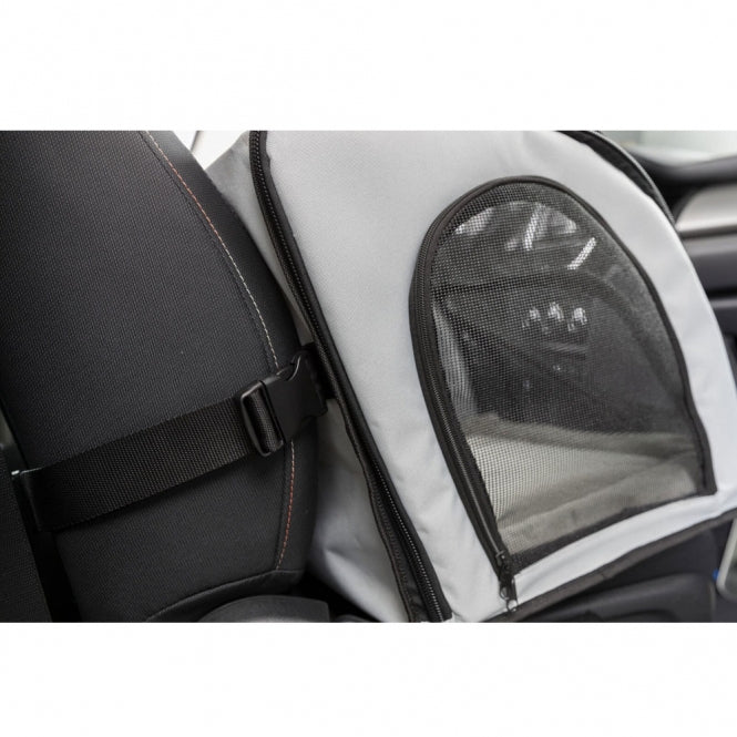 Trixie Hunde-Autositz (44 × 37 × 40 cm) – Erhöhter Reisesitz mit integrierter Kurzleine