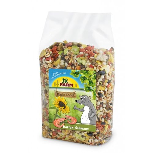 JR FARM Ratten-Schmaus 600g Hauptfutter mit Mehlwürmern für Ratten