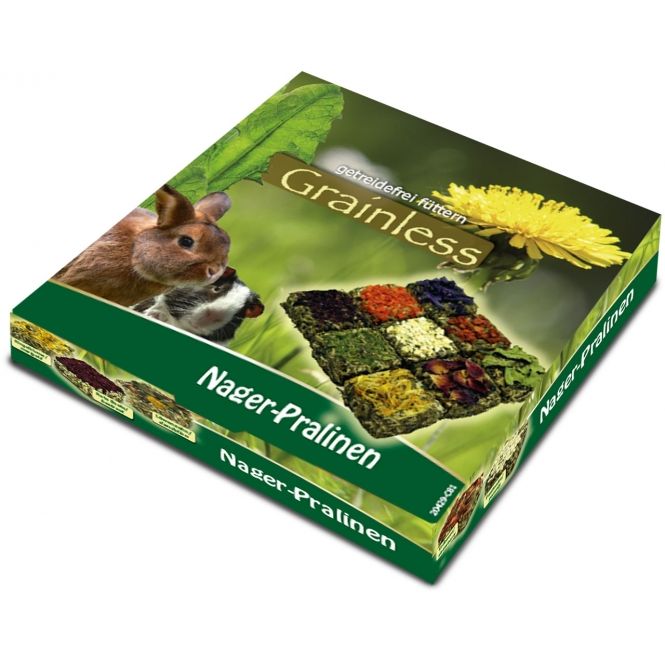 JR Farm Grainless Nager Pralinen 125g getreidefreier Verwöhnsnack mit Kräutern und Blüten für Nager