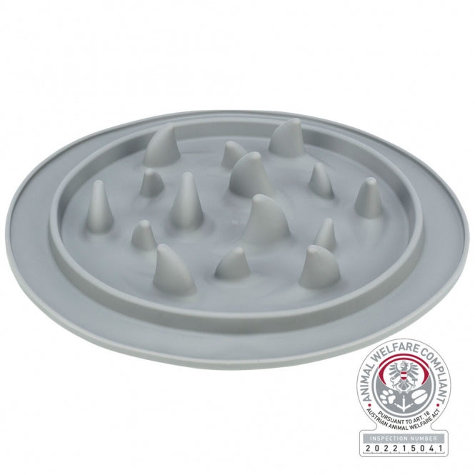 Strukturierte Trixie Slow Feeding Futtermatte aus Silikon für Hunde und Katzen als Beschäftigung und Anti-Schling-Hilfe.