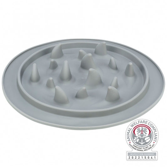Strukturierte Trixie Slow Feeding Futtermatte aus Silikon für Hunde und Katzen als Beschäftigung und Anti-Schling-Hilfe.