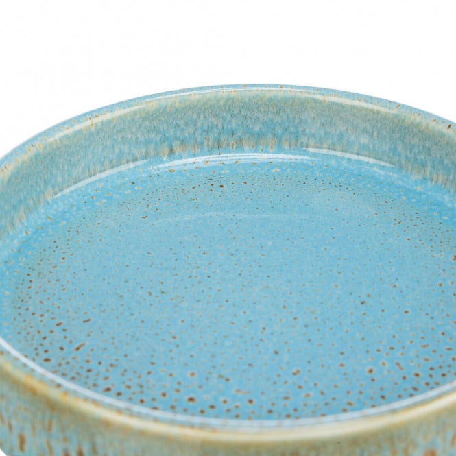 Trixie flacher Keramiknapf mit Musterung blau – Ergonomischer Katzennapf