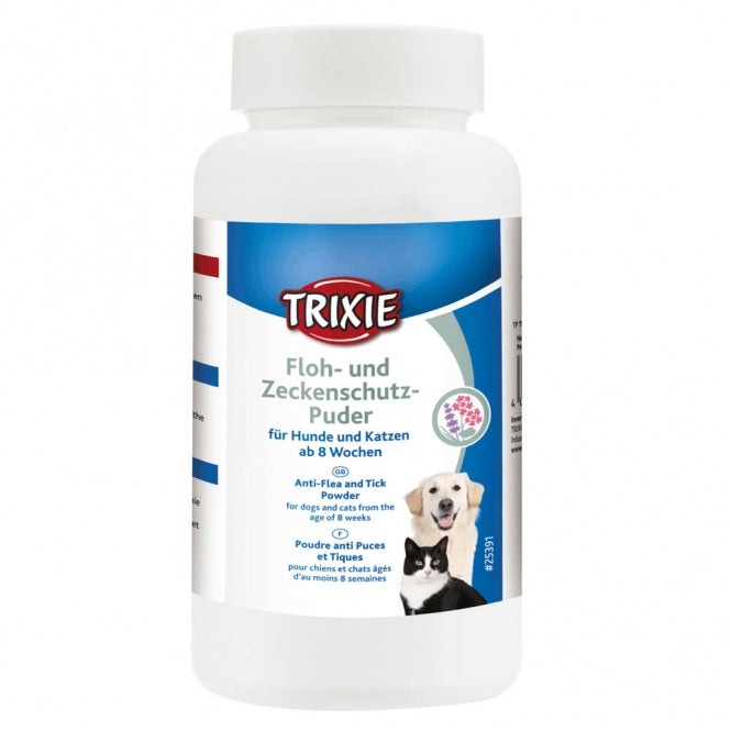 Trixie Floh- und Zeckenschutz-Puder 150g Streudose für Hunde und Katzen