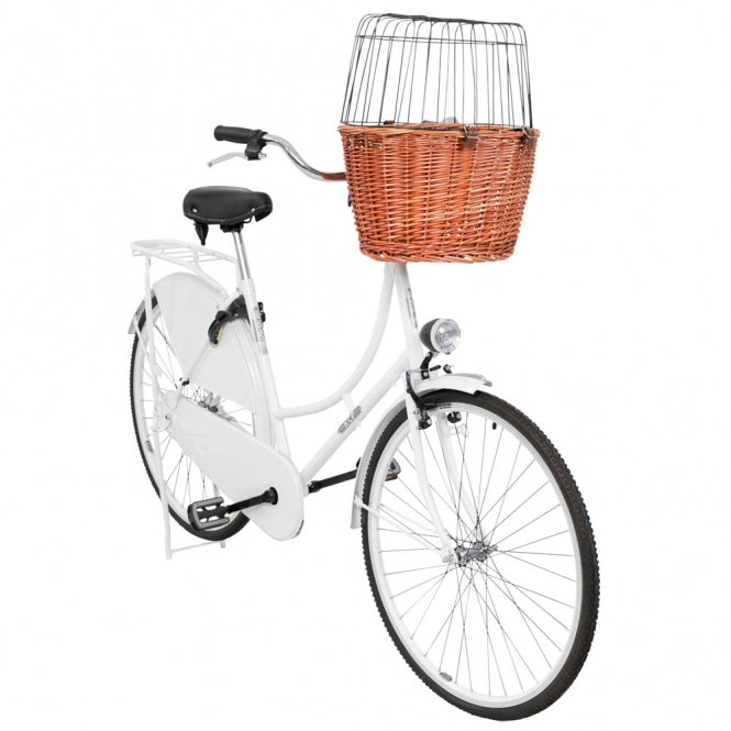 Trixie Front-Hundefahrradkorb aus Weide natur – Fahrradkorb für den Lenker