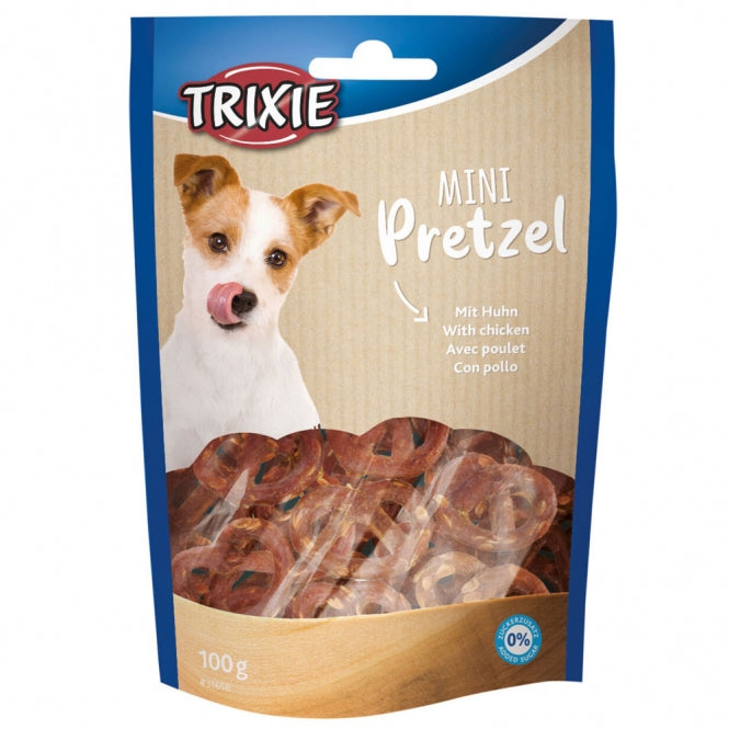 Trixie Mini Pretzels 100 g – Knusprige Hunde-Laugenbrezeln mit Hühnchen