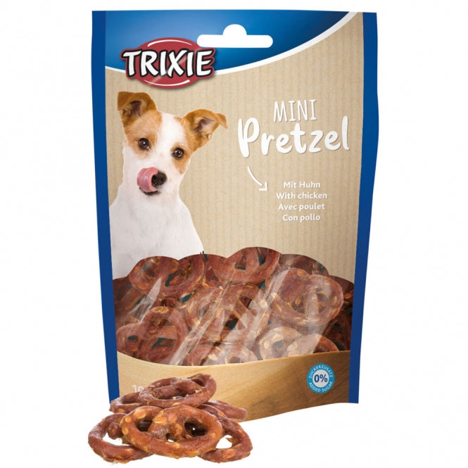 Trixie Mini Pretzels 100g knusprige Hunde Leckerlis in Brezelform mit Hühnchen