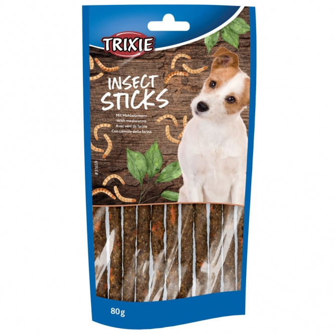 Trixie Insect Sticks (80g) – Hypoallergene, getreidefreie Hundesticks mit Insektenprotein