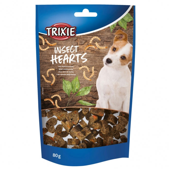 Trixie Insect Hearts (80g) – Getreidefreie, hypoallergene Hundesnacks in Herzform mit Insektenprotein