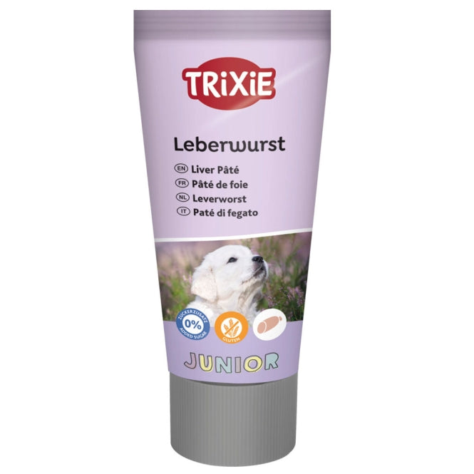Trixie Junior Leberwurst 75g Tube Schmiereleckerli für Welpen und Junghunde