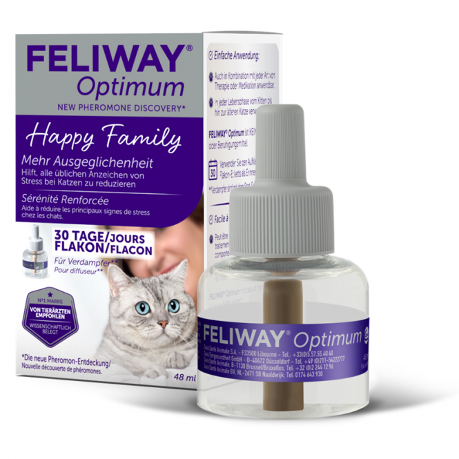 Einzelner Feliway Optimum Nachfüllflakon 48 ml mit grauer Kappe für den elektrischen Pheromon-Stecker