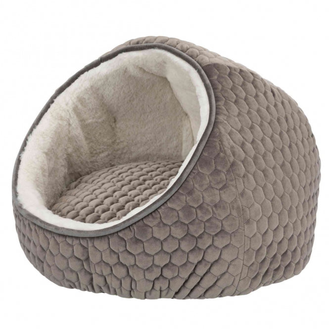 Trixie Kuschelhöhle Livia Taupe 45 x 33 cm – Gemütlicher Rückzugsort für Katzen & kleine Hunde