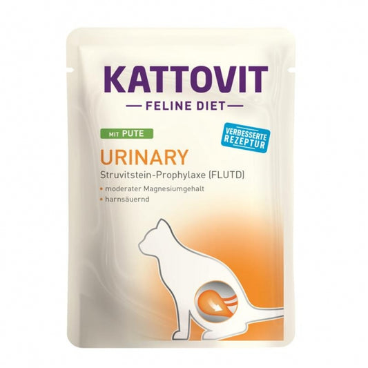 24x Kattovit Feline Diet Urinary mit Pute 85 g – Spezial-Nassfutter bei Struvitsteinen