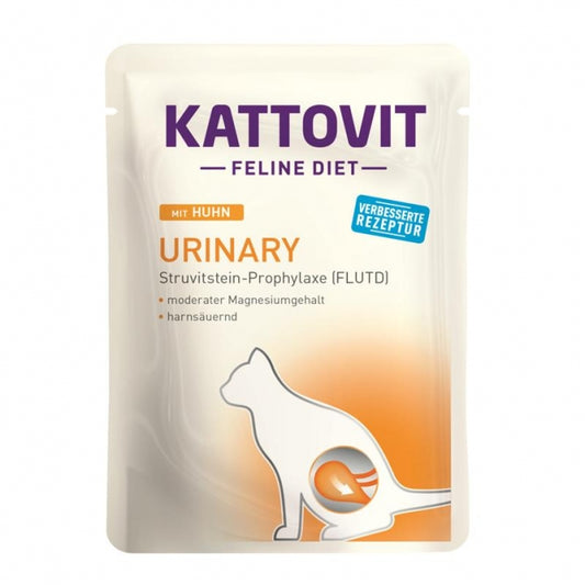 24x Kattovit Feline Diet Urinary mit Huhn 85 g – Spezial-Nassfutter bei Struvitsteinen