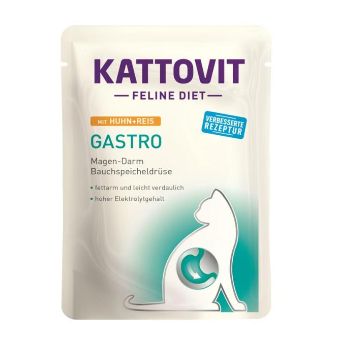 Kattovit PB Gastro Huhn & Reis 85 g (24er-Pack) – Spezial-Nassfutter bei Magen-Darm-Problemen