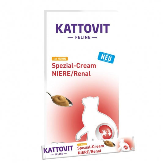 Kattovit Niere/Renal Spezial-Cream mit Huhn im großen 11er-Vorratspack (11x 6er-Schachteln mit 15g Beuteln)