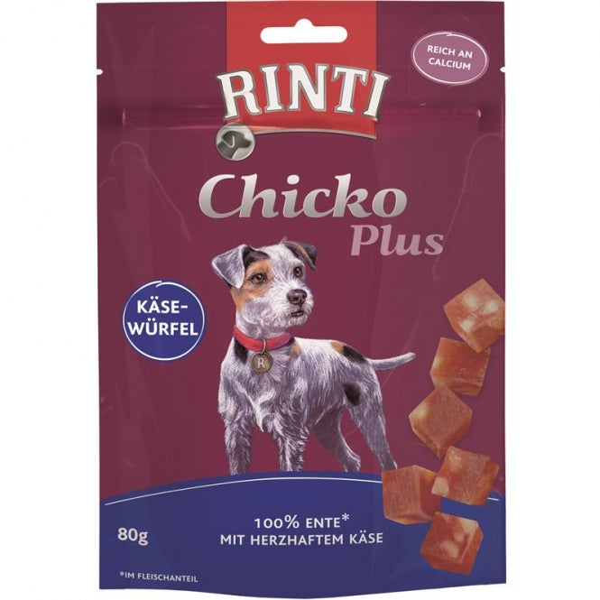 Rinti Chicko Käsewürfel mit Ente 80g Beutel Hundesnack Leckerli