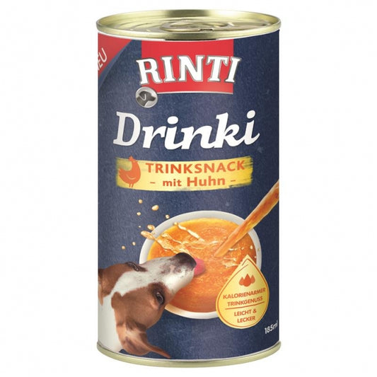 Rinti Drinki Huhn 185ml erfrischender Hundedrink mit Fleischstückchen