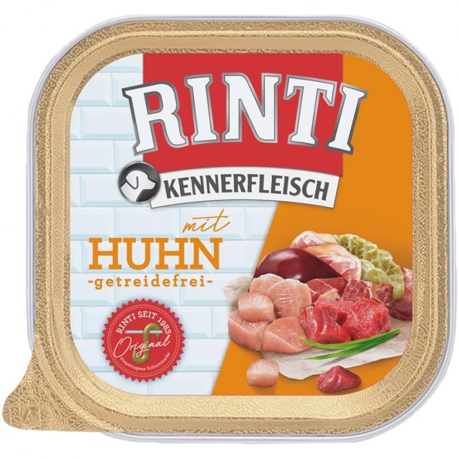 Rinti Schale Kennerfleisch mit Huhn (9 × 300 g) – Leicht verdauliches, getreidefreies Nassfutter-Sparpaket