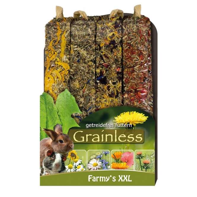 JR FARM FARMYs XXL Grainless 4er-Pack 450g getreidefreie Knabberstangen für Nager