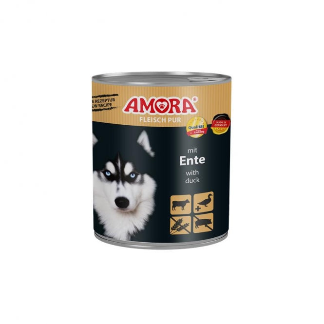 6x 800g AMORA Dog Fleisch Pur – Getreidefreies Hunde-Nassfutter Vorteilspack (Verschiedene Sorten)