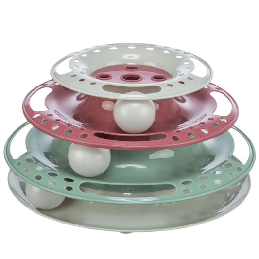 Trixie Katzenspielzeug Catch the Balls interaktiver 3-stöckiger Spielturm mit Bällen