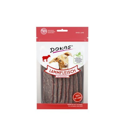 Dokas Dog Snack Lammfleisch getrocknet 70 g – Hypoallergener Kausnack für Hunde