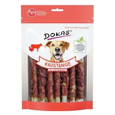 Dokas Dog Snack Kaustange mit Entenbrust 200g fettarmer Kausnack für Hunde