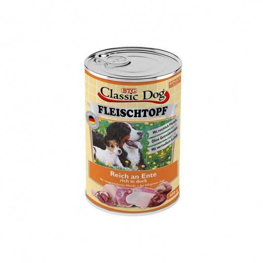 Classic Dog Fleischtopf Ente Nassfutter für Hunde 400g Dose