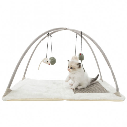 Trixie Junior Kratzmatte mit Spielzeugen aus Sisal und Plüsch für Kitten