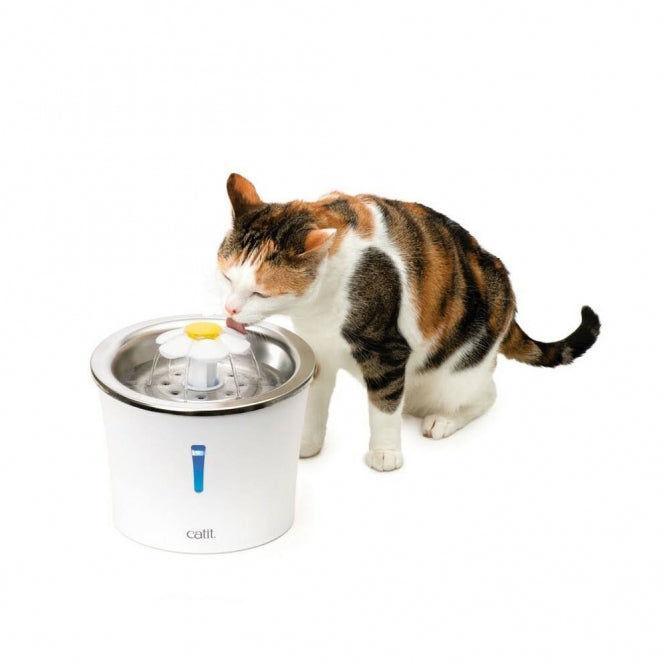 Catit Blumentrinkbrunnen mit Edelstahleinsatz – Hygienischer Katzentrinkbrunnen (3 L)