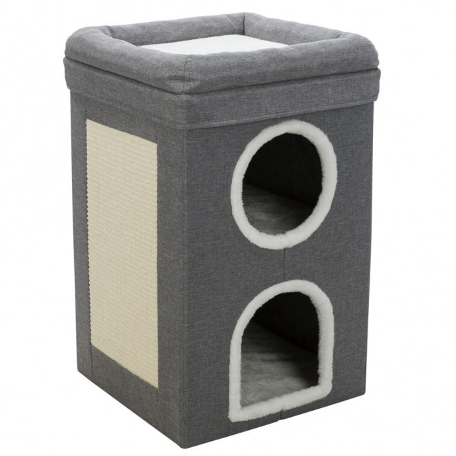 Trixie Kratztonne Cat Tower Saul Sisal Kratzturm mit Höhlen für Katzen