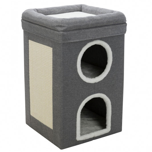 Trixie Kratztonne Cat Tower Saul Sisal Kratzturm mit Höhlen für Katzen
