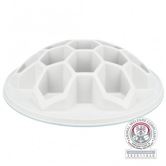 Große, strukturierte Trixie Slow Feeding Futterplatte Hive XL im Bienenwaben-Design für Hunde und Katzen zur langsamen Futteraufnahme