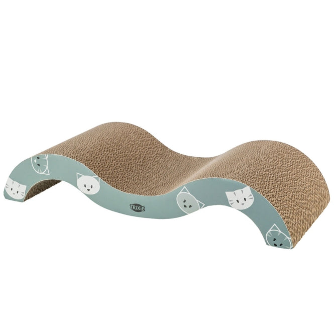 Trixie Kratzwelle Mimi (50 × 9 × 23 cm) – Ergonomisches Papp-Kratzmöbel mit Katzenminze, Mint