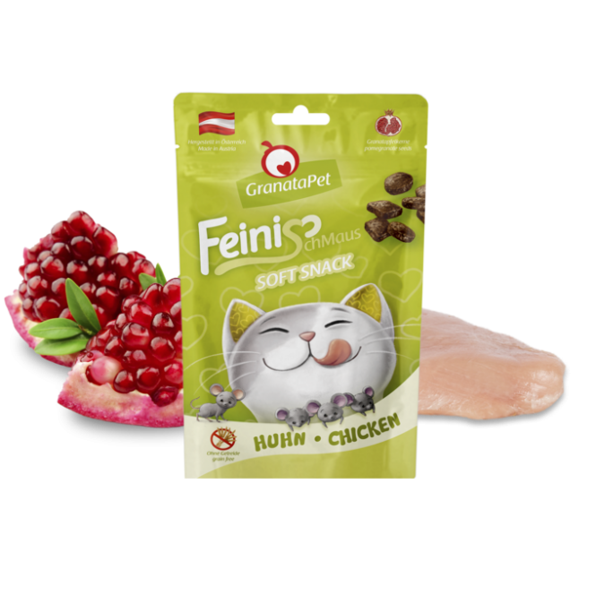 GranataPet FeiniSchmaus Huhn 50g getreidefreier Knuspersnack für Katzen